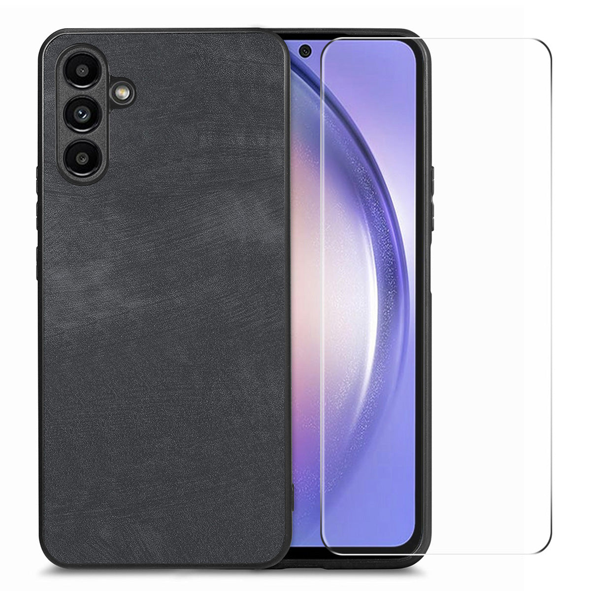 ENKAY HAT PRINCE For Samsung Galaxy A54 5G Retro PU Leather PC Phone Case with High Aluminium-silicon Glass Film ENKAY HAT PRINCE For Samsung Galaxy A54 5G Retro PU Leather PC Phone Case with High Aluminium-silicon Glass Film